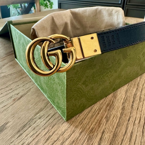 Gucci Black and Gold GG Monogram Belt main image 11
